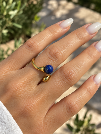 Inel reglabil cu lapis lazuli