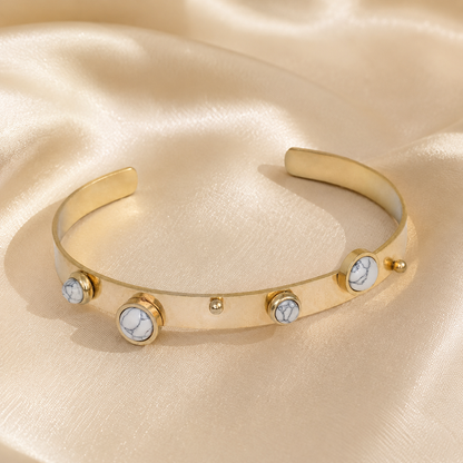 Brățară aurie placată cu aur de 18k Glitterati Fusion reglabilă din oțel chirurgical