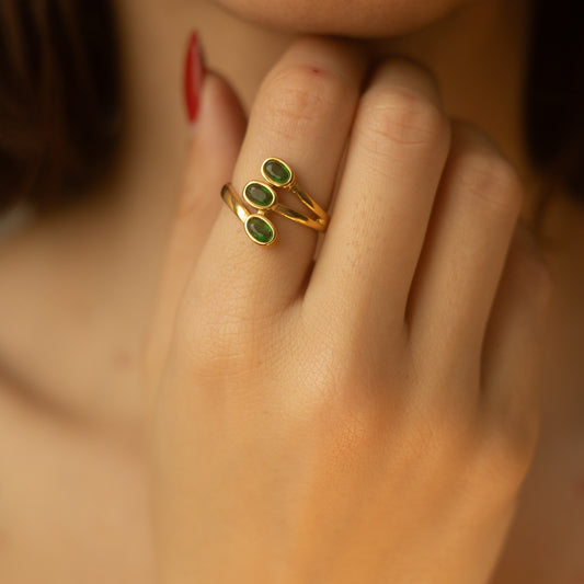 Inel placat cu aur de 18k Glitterati Trilogy